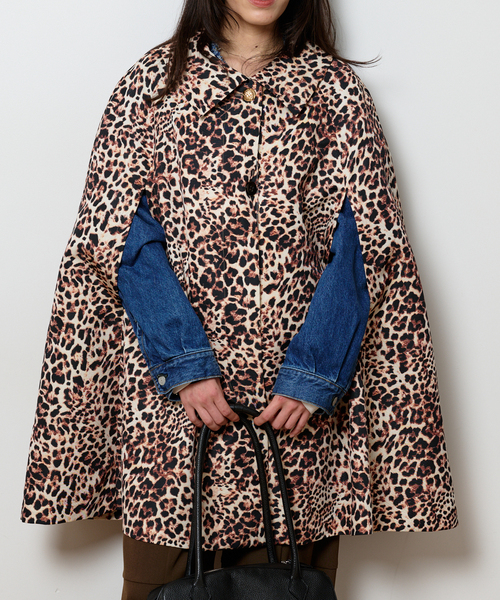 Bonum(ボナム)の「LEOPARD CAPE SPRING コート(ポンチョ・レディース・ブラウン・FREE)」の15枚目の写真