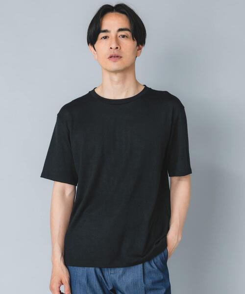 URBAN RESEARCH ROSSO MEN（アーバンリサーチロッソメン）の「『マシンウォッシャブル』『XLサイズあり』ハイクオリティショートスリーブウールTシャツ（Tシャツ/カットソー・メンズ・ブラック/グレー系その他/ネイビー・X-LARGE/LARGE/MEDIUM）」の2枚目の写真