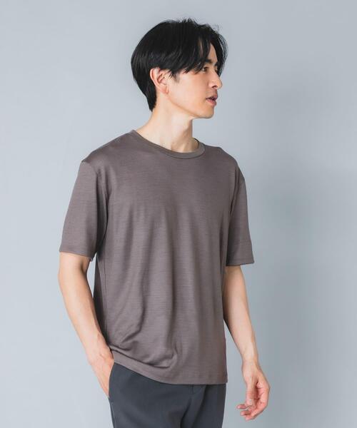 URBAN RESEARCH ROSSO MEN（アーバンリサーチロッソメン）の「『マシンウォッシャブル』『XLサイズあり』ハイクオリティショートスリーブウールTシャツ（Tシャツ/カットソー・メンズ・ブラック/グレー系その他/ネイビー・X-LARGE/LARGE/MEDIUM）」の5枚目の写真