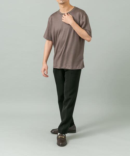 URBAN RESEARCH ROSSO MEN（アーバンリサーチロッソメン）の「『マシンウォッシャブル』『XLサイズあり』ハイクオリティショートスリーブウールTシャツ（Tシャツ/カットソー・メンズ・ブラック/グレー系その他/ネイビー・X-LARGE/LARGE/MEDIUM）」の9枚目の写真