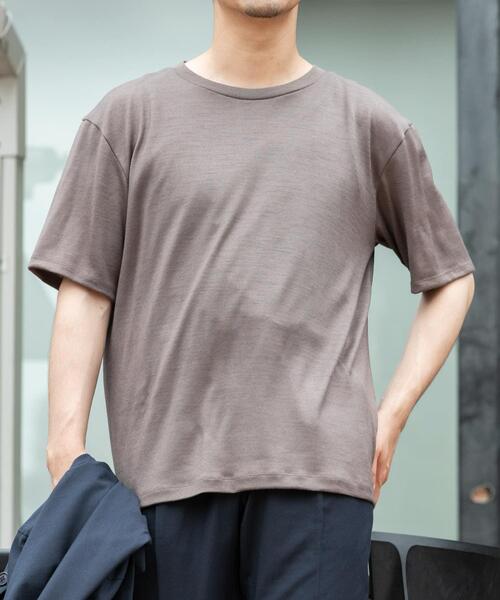 URBAN RESEARCH ROSSO MEN（アーバンリサーチロッソメン）の「『マシンウォッシャブル』『XLサイズあり』ハイクオリティショートスリーブウールTシャツ（Tシャツ/カットソー・メンズ・ブラック/グレー系その他/ネイビー・X-LARGE/LARGE/MEDIUM）」の11枚目の写真