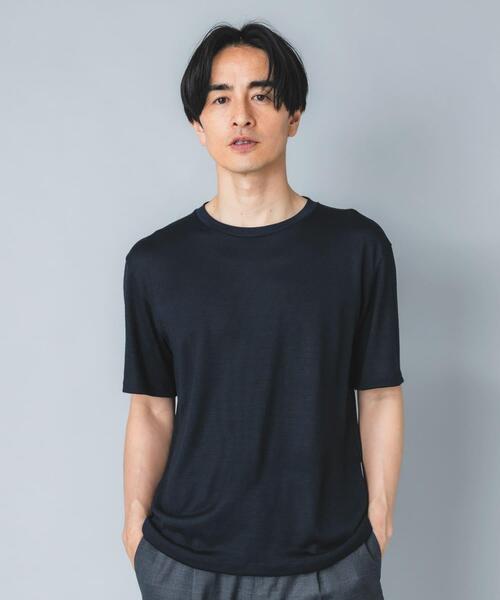 URBAN RESEARCH ROSSO MEN（アーバンリサーチロッソメン）の「『マシンウォッシャブル』『XLサイズあり』ハイクオリティショートスリーブウールTシャツ（Tシャツ/カットソー・メンズ・ブラック/グレー系その他/ネイビー・X-LARGE/LARGE/MEDIUM）」の16枚目の写真