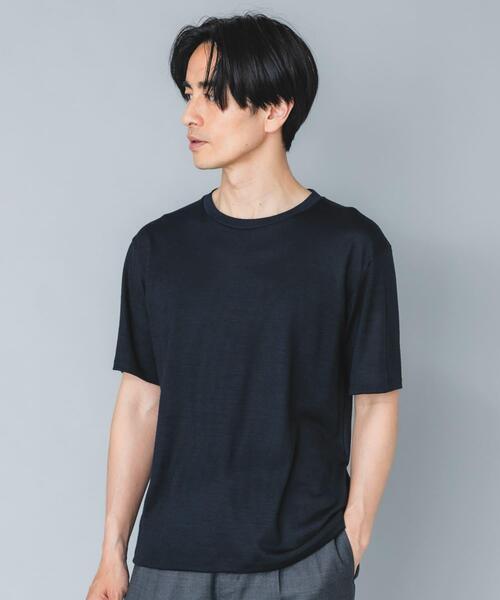 URBAN RESEARCH ROSSO MEN（アーバンリサーチロッソメン）の「『マシンウォッシャブル』『XLサイズあり』ハイクオリティショートスリーブウールTシャツ（Tシャツ/カットソー・メンズ・ブラック/グレー系その他/ネイビー・X-LARGE/LARGE/MEDIUM）」の17枚目の写真