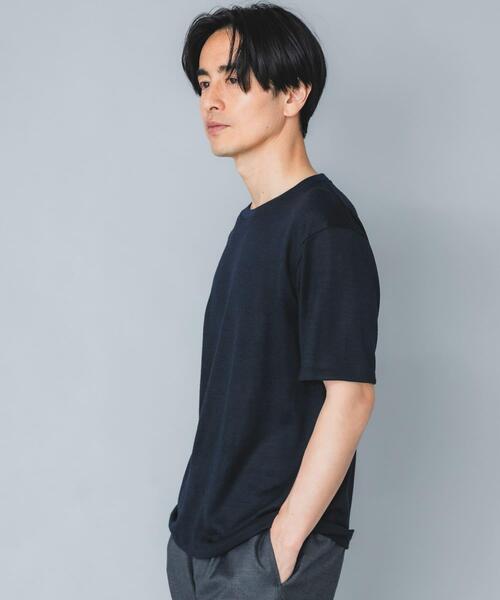 URBAN RESEARCH ROSSO MEN（アーバンリサーチロッソメン）の「『マシンウォッシャブル』『XLサイズあり』ハイクオリティショートスリーブウールTシャツ（Tシャツ/カットソー・メンズ・ブラック/グレー系その他/ネイビー・X-LARGE/LARGE/MEDIUM）」の18枚目の写真