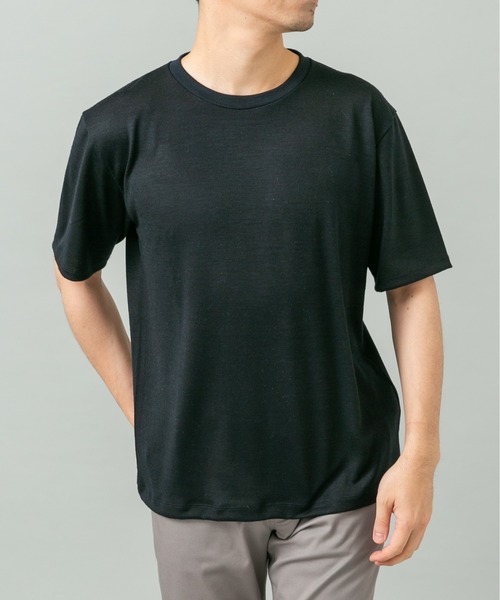 URBAN RESEARCH ROSSO MEN（アーバンリサーチロッソメン）の「『XLサイズあり』ハイクオリティショートスリーブウールTシャツ（Tシャツ/カットソー・メンズ・ブラック/グレー系その他/ネイビー・X-LARGE/LARGE/MEDIUM）」の15枚目の写真