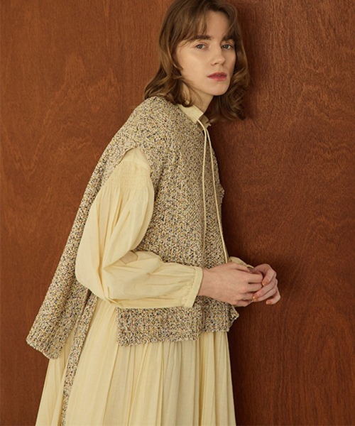 studio CLIP（スタディオクリップ）の「《natural by clip》ドビーストライプギャザーワンピース（ワンピース・レディース・クリーム/ブルー・FREE/PF）」の5枚目の写真