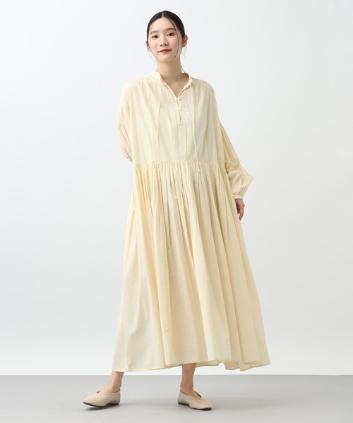 studio CLIP（スタディオクリップ）の「《natural by clip》ドビーストライプギャザーワンピース（ワンピース・レディース・クリーム/ブルー・FREE/PF）」の7枚目の写真