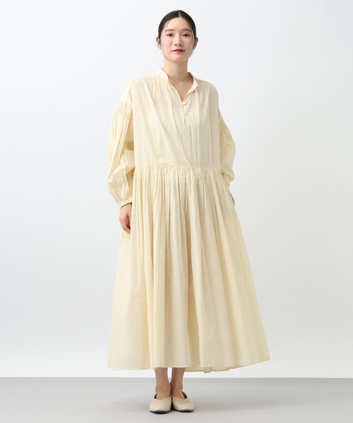 studio CLIP（スタディオクリップ）の「《natural by clip》ドビーストライプギャザーワンピース（ワンピース・レディース・クリーム/ブルー・FREE/PF）」の8枚目の写真