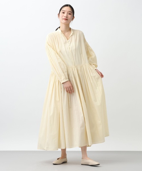 studio CLIP（スタディオクリップ）の「《natural by clip》ドビーストライプギャザーワンピース（ワンピース・レディース・クリーム/ブルー・FREE/PF）」の10枚目の写真