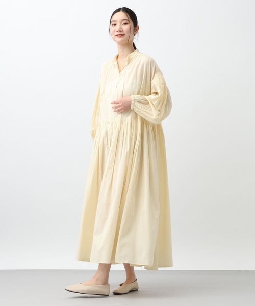 studio CLIP（スタディオクリップ）の「《natural by clip》ドビーストライプギャザーワンピース（ワンピース・レディース・クリーム/ブルー・FREE/PF）」の11枚目の写真