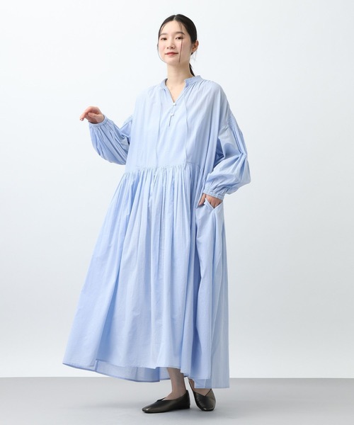 studio CLIP（スタディオクリップ）の「《natural by clip》ドビーストライプギャザーワンピース（ワンピース・レディース・クリーム/ブルー・FREE/PF）」の17枚目の写真