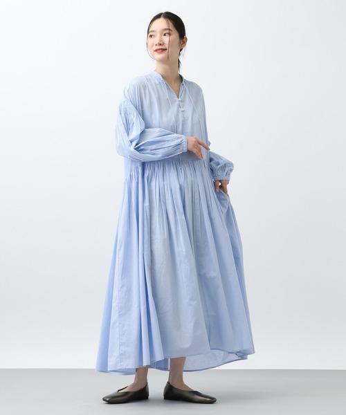 studio CLIP（スタディオクリップ）の「《natural by clip》ドビーストライプギャザーワンピース（ワンピース・レディース・クリーム/ブルー・FREE/PF）」の18枚目の写真