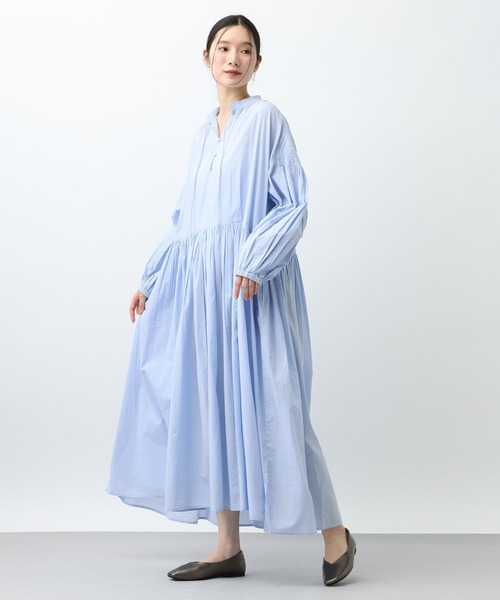 studio CLIP（スタディオクリップ）の「《natural by clip》ドビーストライプギャザーワンピース（ワンピース・レディース・クリーム/ブルー・FREE/PF）」の21枚目の写真