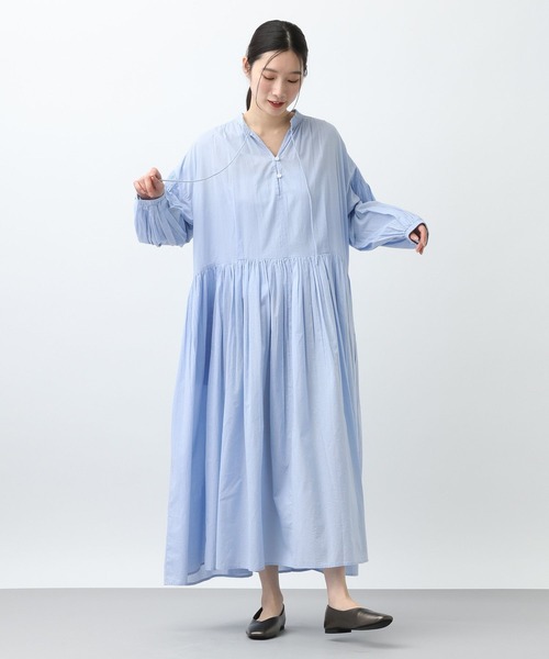 studio CLIP（スタディオクリップ）の「《natural by clip》ドビーストライプギャザーワンピース（ワンピース・レディース・クリーム/ブルー・FREE/PF）」の22枚目の写真