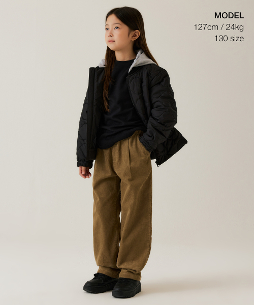 MUSINSA STANDARD KIDS（ムシンサスタンダードキッズ）の「レギュラーフィットバンディングコーデュロイパンツ[ベージュ]（その他パンツ・レディース・その他・100/110/150/140/130/120/160）」の2枚目の写真