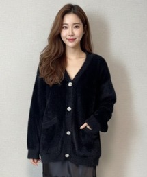 Lana821（ラナハニー）の「飾りボタン モヘアルーズカーディガン（カーディガン/ボレロ）」