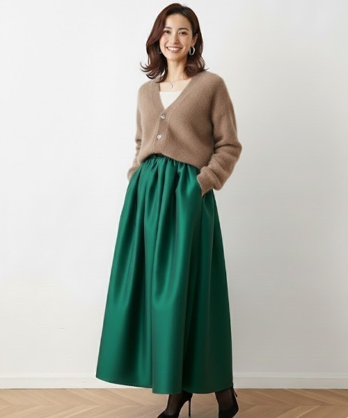 Lana821（ラナハニー）の「飾りボタン モヘアルーズカーディガン（カーディガン/ボレロ・レディース・ベージュ/ブラック・FREE）」の6枚目の写真