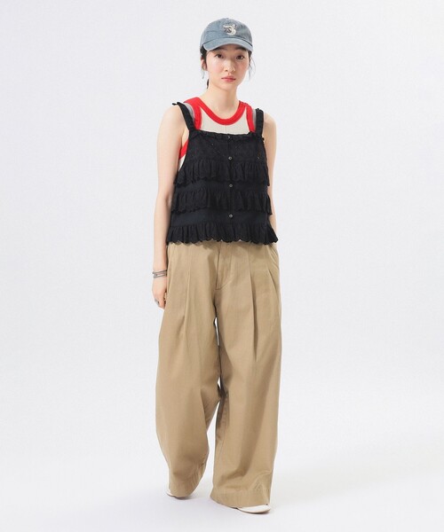 BEAMS BOY（ビームスボーイ）の「カットワーク キャミソール（シャツ/ブラウス・レディース・ブラック/オフホワイト・1/2）」の8枚目の写真