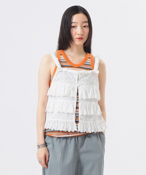 BEAMS BOY(ビームスボーイ)の「【8/20再値下げ】カットワーク キャミソール(シャツ/ブラウス・レディース・ブラック/オフホワイト・1/2)」の15枚目の写真