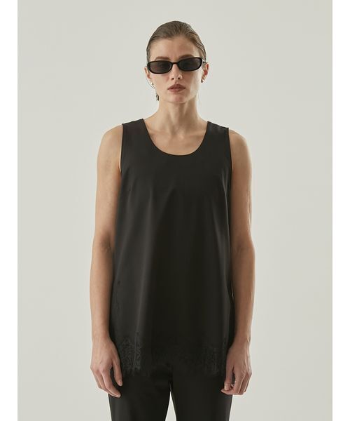 Henon.(ヘノン)の「レーストリムセットアップ(パンツドレス・レディース・ブラック・F)」の4枚目の写真