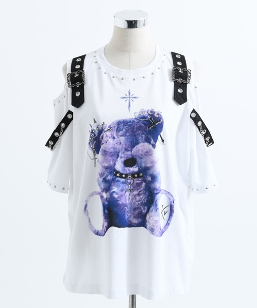 TRAVAS TOKYO(トラバス トウキョウ)の「『TRAVAS TOKYO/トラバス トーキョー』ベルト使いくまプリントTシャツ(Tシャツ/カットソー・レディース・ホワイト/ブラック・FREE)」の16枚目の写真