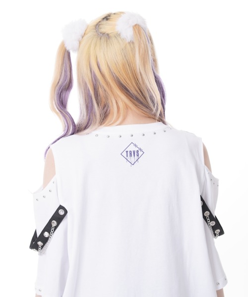 TRAVAS TOKYO(トラバス トウキョウ)の「『TRAVAS TOKYO/トラバス トーキョー』ベルト使いくまプリントTシャツ(Tシャツ/カットソー・レディース・ホワイト/ブラック・FREE)」の11枚目の写真