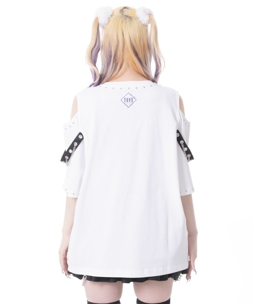 TRAVAS TOKYO(トラバス トウキョウ)の「『TRAVAS TOKYO/トラバス トーキョー』ベルト使いくまプリントTシャツ(Tシャツ/カットソー・レディース・ホワイト/ブラック・FREE)」の10枚目の写真
