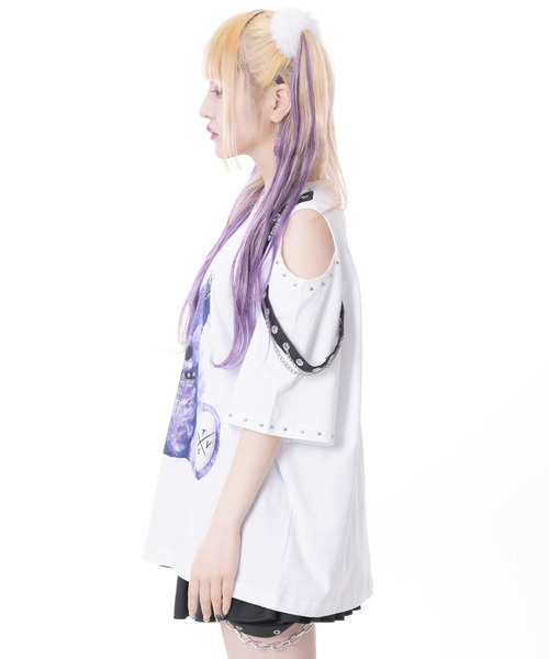 TRAVAS TOKYO(トラバス トウキョウ)の「『TRAVAS TOKYO/トラバス トーキョー』ベルト使いくまプリントTシャツ(Tシャツ/カットソー・レディース・ホワイト/ブラック・FREE)」の9枚目の写真