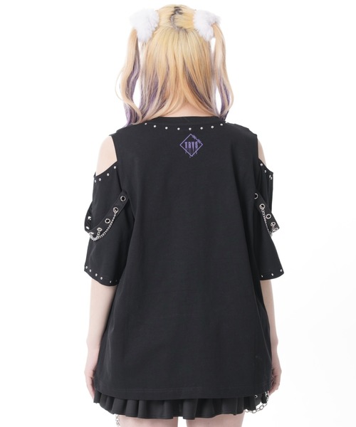 TRAVAS TOKYO(トラバス トウキョウ)の「『TRAVAS TOKYO/トラバス トーキョー』ベルト使いくまプリントTシャツ(Tシャツ/カットソー・レディース・ホワイト/ブラック・FREE)」の5枚目の写真