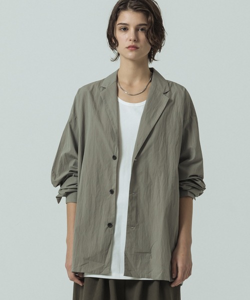 SLICK（スリック）の「【SLICK/スリック】Nylon Cotton Washer Shirt Jacket/ナイロンコットンワッシャーテーラーシャツジャケット（シャツ/ブラウス・メンズ・ブラック/グレイッシュベージュ・1/2/3）」の15枚目の写真