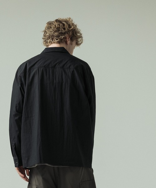 SLICK（スリック）の「【SLICK/スリック】Nylon Cotton Washer Shirt Jacket/ナイロンコットンワッシャーテーラーシャツジャケット（シャツ/ブラウス・メンズ・ブラック/グレイッシュベージュ・1/2/3）」の5枚目の写真