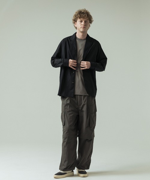 SLICK（スリック）の「【SLICK/スリック】Nylon Cotton Washer Shirt Jacket/ナイロンコットンワッシャーテーラーシャツジャケット（シャツ/ブラウス・メンズ・ブラック/グレイッシュベージュ・1/2/3）」の7枚目の写真