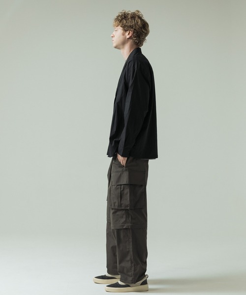 SLICK（スリック）の「【SLICK/スリック】Nylon Cotton Washer Shirt Jacket/ナイロンコットンワッシャーテーラーシャツジャケット（シャツ/ブラウス・メンズ・ブラック/グレイッシュベージュ・1/2/3）」の8枚目の写真