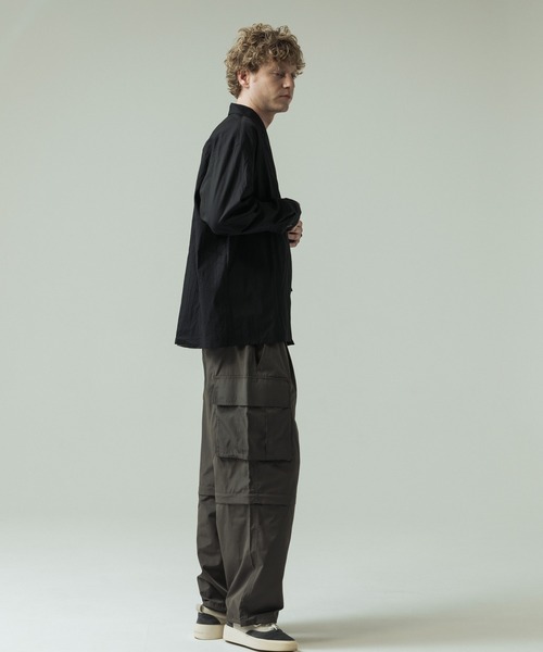 SLICK（スリック）の「【SLICK/スリック】Nylon Cotton Washer Shirt Jacket/ナイロンコットンワッシャーテーラーシャツジャケット（シャツ/ブラウス・メンズ・ブラック/グレイッシュベージュ・1/2/3）」の10枚目の写真