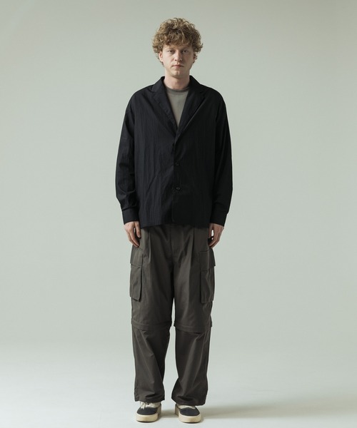 SLICK（スリック）の「【SLICK/スリック】Nylon Cotton Washer Shirt Jacket/ナイロンコットンワッシャーテーラーシャツジャケット（シャツ/ブラウス・メンズ・ブラック/グレイッシュベージュ・1/2/3）」の11枚目の写真