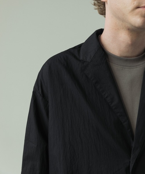 SLICK（スリック）の「【SLICK/スリック】Nylon Cotton Washer Shirt Jacket/ナイロンコットンワッシャーテーラーシャツジャケット（シャツ/ブラウス・メンズ・ブラック/グレイッシュベージュ・1/2/3）」の14枚目の写真