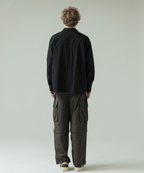 SLICK（スリック）の「【SLICK/スリック】Nylon Cotton Washer Shirt Jacket/ナイロンコットンワッシャーテーラーシャツジャケット（シャツ/ブラウス・メンズ・ブラック/グレイッシュベージュ・1/2/3）」の13枚目の写真