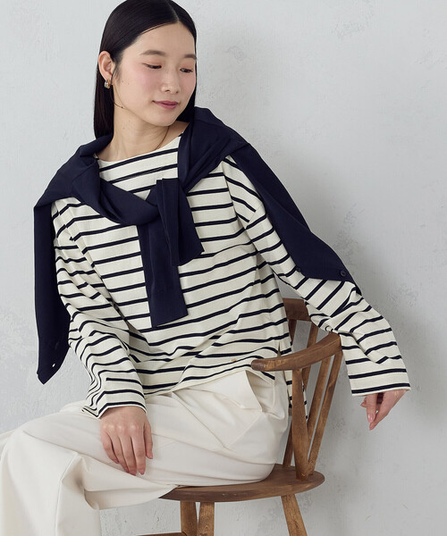 COMME CA ISM(コムサイズム)の「ボーダー ロンT(Tシャツ/カットソー・レディース・ネイビー×ホワイト/ホワイト×ネイビー・LARGE/MEDIUM)」の13枚目の写真