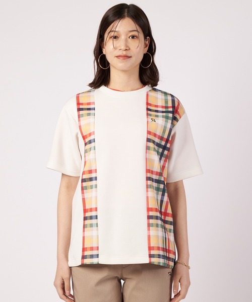 Arnold Palmer(アーノルドパーマー)の「シェア パーマーチェック ドッキング Tシャツ(Tシャツ/カットソー・レディース・アイボリー/ダークネイビー/ベージュ・S/M/LL/XS/L)」の8枚目の写真