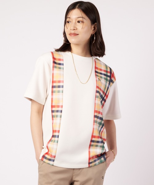 Arnold Palmer(アーノルドパーマー)の「シェア パーマーチェック ドッキング Tシャツ(Tシャツ/カットソー・レディース・アイボリー/ダークネイビー/ベージュ・S/M/LL/XS/L)」の15枚目の写真