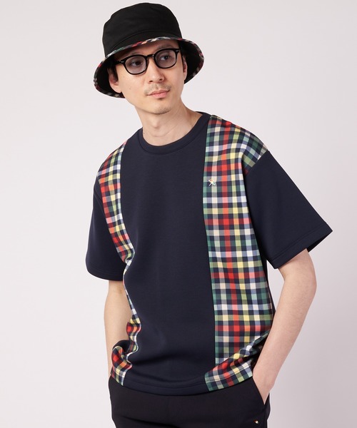 Arnold Palmer(アーノルドパーマー)の「シェア パーマーチェック ドッキング Tシャツ(Tシャツ/カットソー・レディース・アイボリー/ダークネイビー/ベージュ・S/M/LL/XS/L)」の6枚目の写真