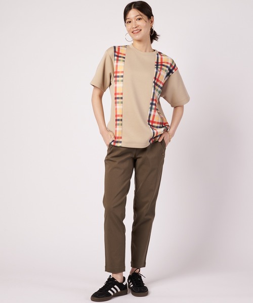 Arnold Palmer(アーノルドパーマー)の「シェア パーマーチェック ドッキング Tシャツ(Tシャツ/カットソー・レディース・アイボリー/ダークネイビー/ベージュ・S/M/LL/XS/L)」の19枚目の写真
