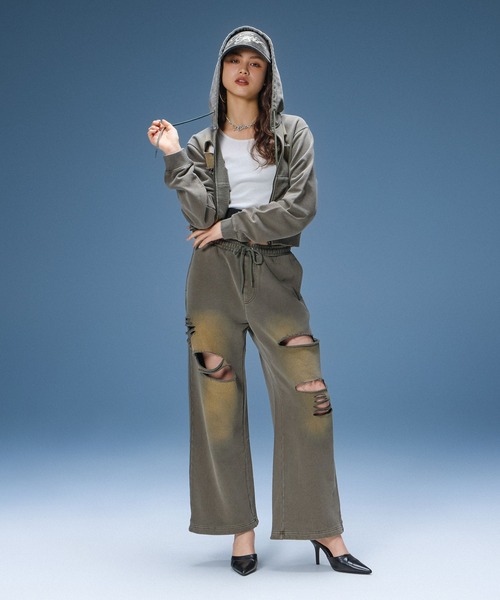 X-girl(エックスガール)の「RHINESTONE LOGO DENIM CAP(キャップ・レディース・ブラック/ライトインディゴブルー・ONE SIZE)」の9枚目の写真