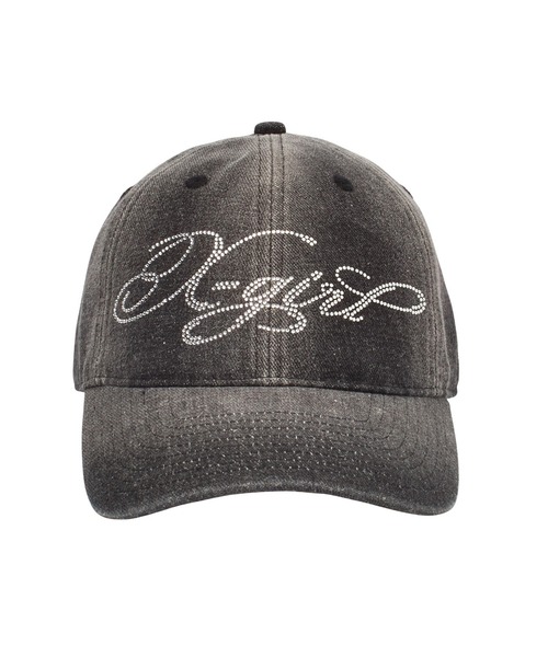 X-girl(エックスガール)の「RHINESTONE LOGO DENIM CAP(キャップ・レディース・ブラック/ライトインディゴブルー・ONE SIZE)」の11枚目の写真
