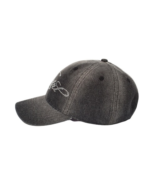 X-girl(エックスガール)の「RHINESTONE LOGO DENIM CAP(キャップ・レディース・ブラック/ライトインディゴブルー・ONE SIZE)」の12枚目の写真