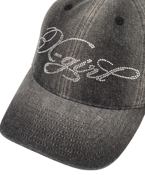 X-girl(エックスガール)の「RHINESTONE LOGO DENIM CAP(キャップ・レディース・ブラック/ライトインディゴブルー・ONE SIZE)」の15枚目の写真