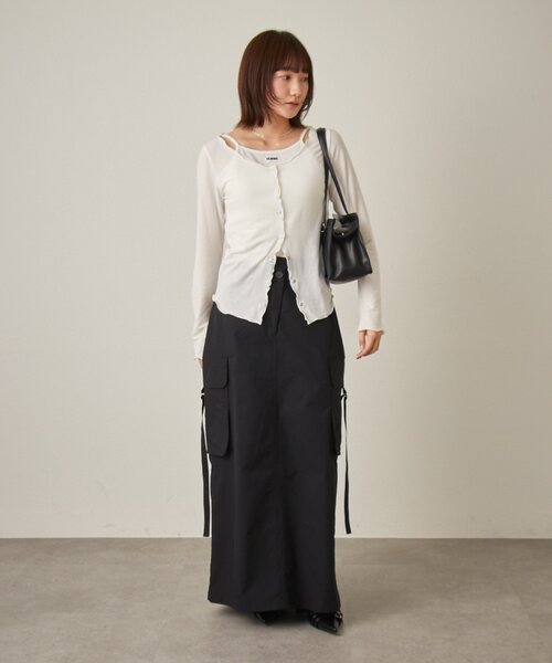 mline（エムライン）の「[mline]カーゴベルトスカート（スカート・レディース・カーキ/ブラック・2/1）」の10枚目の写真