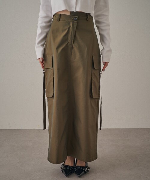 mline（エムライン）の「[mline]カーゴベルトスカート（スカート・レディース・カーキ/ブラック・2/1）」の6枚目の写真