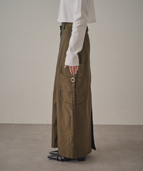 mline（エムライン）の「[mline]カーゴベルトスカート（スカート・レディース・カーキ/ブラック・2/1）」の7枚目の写真