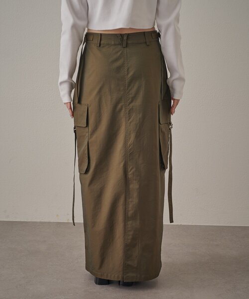 mline（エムライン）の「[mline]カーゴベルトスカート（スカート・レディース・カーキ/ブラック・2/1）」の8枚目の写真